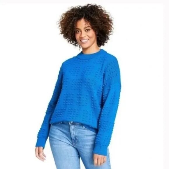 Lego Collection Target Women's Sweater Size XS Blue Dot Pattern Pullover  NWT - Picture 12 of 12